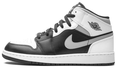 Jordan Youth Air 1 Mid GS 554725 073 White Shadow - Size 5.5Y