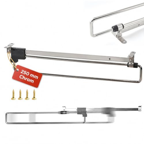 ALUSFERA Asta Appendiabiti Estensibile - Barra Telescopica per Abiti 25 cm - Asta Robusta per Armadio - Barra Appendiabiti - Asta per Abiti per Armadio e Camera da Letto
