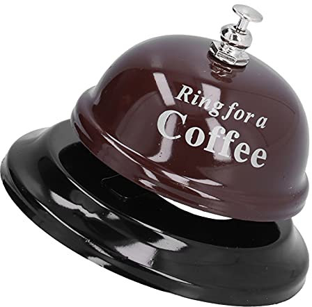 BORDSTRACT Campanello di Chiamata Manuale da Tavolo in Acciaio Inossidabile con Base Antiscivolo per Reception dell'hotel, bancone, Aula(Nero)