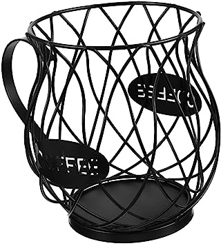 Zerodeko 1pezzi Cestino Per Frutta Cucina in Ferro Scritta Intagliata Su Entrambi i Lati Porta Cialde Da Caffè Organizer Tazza Per Cialde Da Caffè Utilizzabile Per Conservare in Capsule