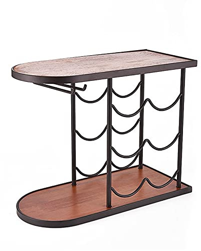 Wine Rack Retro Stacking Wine Rack Goblet Holder Multifunctional Kitchen Bar Wine Glass Display Storage Shelf Home Decoration Alcohol Rack (Color : 8 Bottles) (6 Bottles