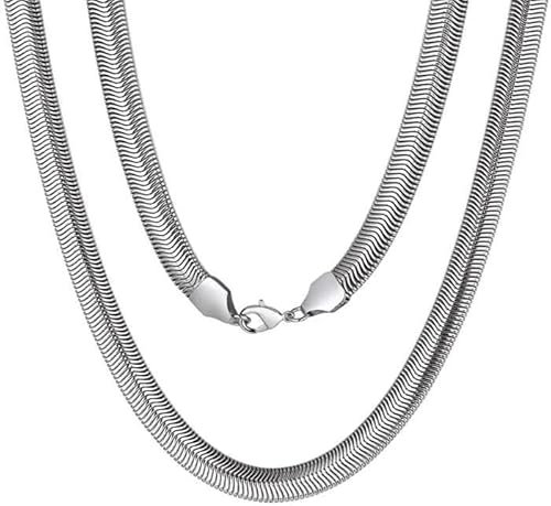Gicko Schlangenkette Silber 925 Flach - Stärke 6mm - In Verschiedenen Längen, Damenkette & Herrenkette - Unisex (40)