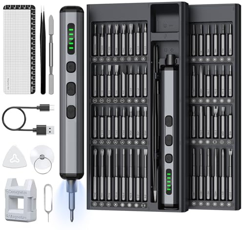 Mini Elektrisch Schraubendreher Set - 72 in 1 Präzisions Electric Screwdriver - Akku Schraubendreher mit 5 Gänge Magnetish Elektro Schraubendreher für Brillen, Uhrm, Handy, Laptop Reparatur
