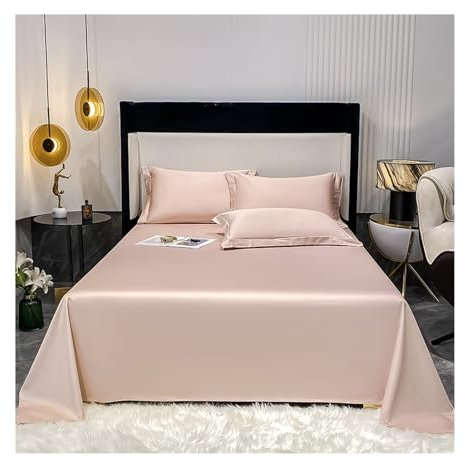 Bettlaken Betttuch Leintuch Haustuch ohne Gummizug 100S Langstapeliger Baumwollsatin ohne Gummizug viele Farben und Größen Superweich(Jade,270x245cm)