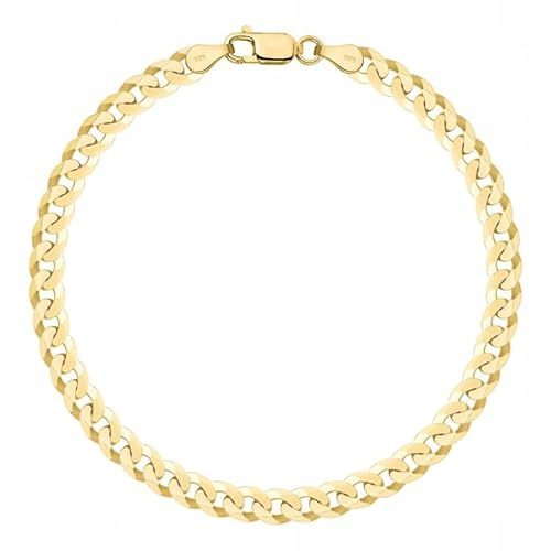 AMAR PRAGNA - Pulsera de oro para hombre, chapada en oro 585, plata 925, para hombre, 22 cm