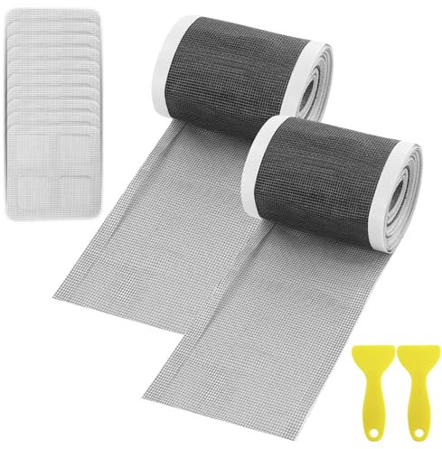Juego de 2 filtros desechables de malla con espátula de plástico para alcantarillado de ducha y baño, 10 cm x 10 m