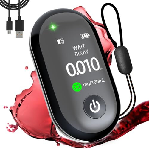Alkoholtester, Alkoholtester Polizeigenau, Alkoholtester mit Digitaler LCD -Anzeige Professioneller Accuracy Breathalyzer, Tragbarer Alkoholmessgerät Kein Blasrohr, für Privaten Gebrauch zu Hause