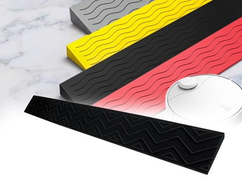 XMLYSMYS Rampe di Soglia per Robot Spazzante, Rampa per Sedia a Rotelle in Plastica Leggera, Rampa Antiscivolo per Disabili per Gradini del Bagno di Casa, Ingresso(Black,100x13x6.5cm)
