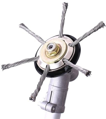 Grass Petrol Strimmer Head Indestructible Garden Lawn Mower, Strimmer Wire Brush Head with Knotted Wire, 24.5mm for Brush Cutter Attachment Replacement Tool (7inch)