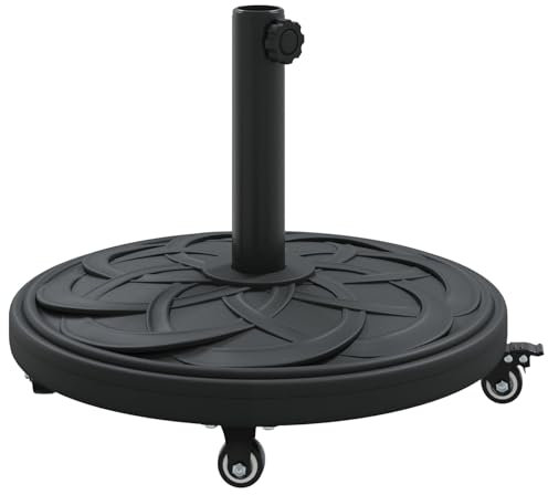 vidaXL Base de Parasol avec Roues pour poteaux Ø38-48 mm de 13 kg Rond