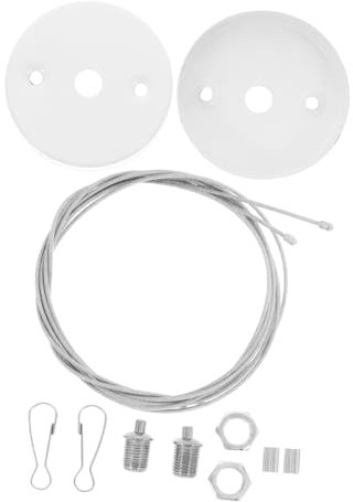 Cabilock 2 Ensembles Chaîne de Suspension pour Lampes Urgence de Chaînes Acier avec Ajustable pour Signalisation de Sortie et Éclairage Urgence Installation Facile et Rapide