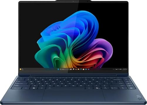Lenovo Yoga 9i 2-in-1 Aura Edition 14 Copilot+ Laptop with 14.0 4K OLED Touchscreen, Intel Ultra 7 258V 8-Core, 32GB RAM, 1TB M.2 NVMe SSD, Windows 11 Pro - Cosmic Blue