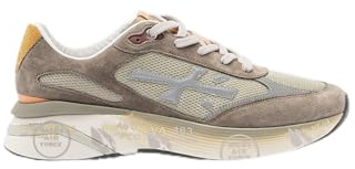 PREMIATA MOERUN VAR. 7871, Scarpe da Uomo in Camoscio Marrone e Mesh Retina Impermeabile Verde, Taglia 41, Sneakers Casual