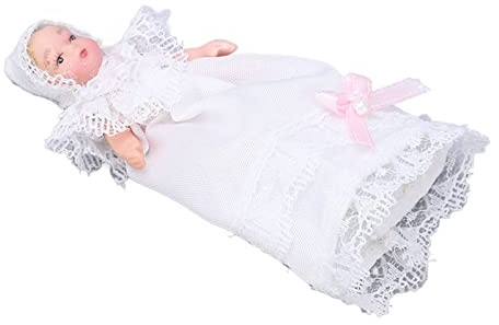 RIZGHWOY Mini Muñeca de Cerámica muñeca Coleccionable Flexible y móvil exhibición Miniatura para casa de muñecas a Escala 1/12 Tela de cerámica construcción para niños pequeños