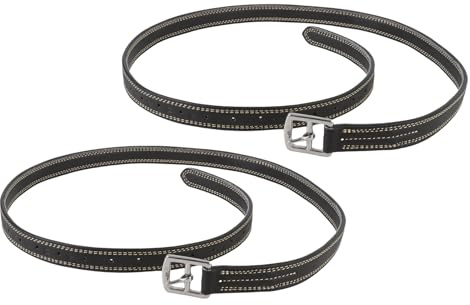 Jiawu Sadelbygelband med Spännen i Rostfritt Stål för Ridning, Bekvämt Mikrofibermaterial, 2 St för Ryttare (Svart)