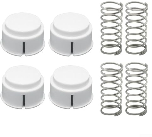 Knapp och fjäder för Igloo Playmate Cooler, ersättningsknapp och fjäderset, för 43582 43400 13054 mini rustning utomhus is bröst reparationsdelar (4 set)
