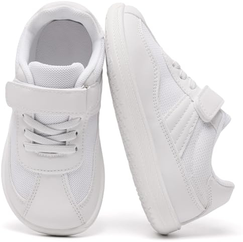 Mioceko Scarpe da ginnastica per bambini, scarpe da ginnastica antiscivolo, bianco, 29 EU