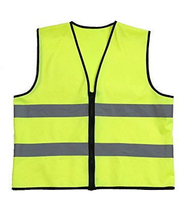 Lantra Besa Mujer Hombres Adulto Unisex Chaqueta Reflectante de Alta Visibilidad Chaleco de Seguridad para Auto Motocicleta Ciclismo Corriendo Cremallera Amarillo AR0011 - L