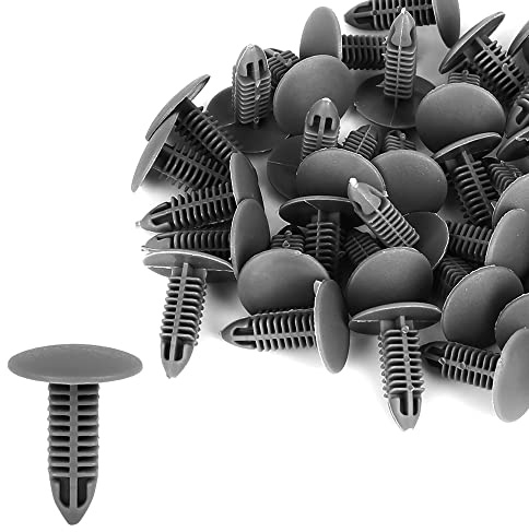 X AUTOHAUX 40pcs 6mm Trou Dia Plastique Boulon Rivets Garniture Panneau Clips Gris pour Voiture