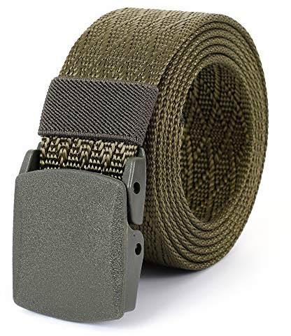 Mile High Life Bälte i nylonväv, militärbälte för utomhusbruk, TSA-säkert spänne i plast/metall, 142CM