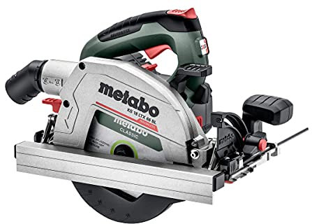 metabo Akku-Handkreissäge KS 18 LTX 66 BL - 18 V, 66 mm Schnitttiefe, 165 mm Sägeblatt-Ø, 4800 U/min - Bürstenloser Motor, LED-Licht, Softgriff, ideal für Holz und Plattenwerkstoffe - Inkl. Zubehör