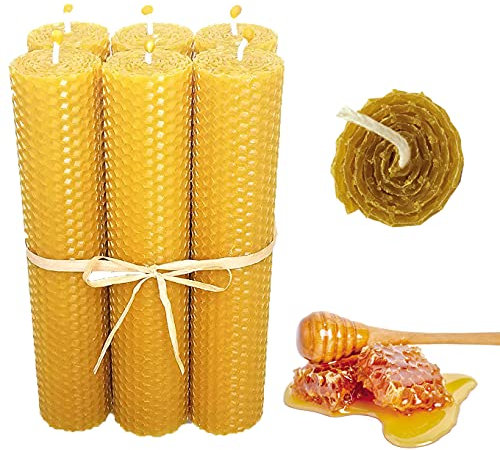 Bienenwachskerzen, natürlich, 2 x 10 cm, 6 Stück