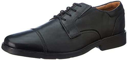 Clarks Homme Lite Cap Tissu Oxford, Cuir Noir, 46 EU