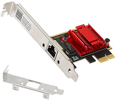 CERRXIAN Adaptador de red 2.5G PCIE, tarjeta Gigabit Ethernet con chip RTL8125B para apoyar PXE, adecuado para servidores host y PC personales