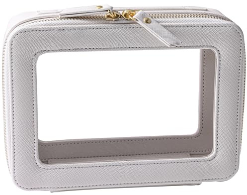 SANHECUN Toiletry bag waterproof cosmetic organizer with handle large opening for travelling car organizer (White)