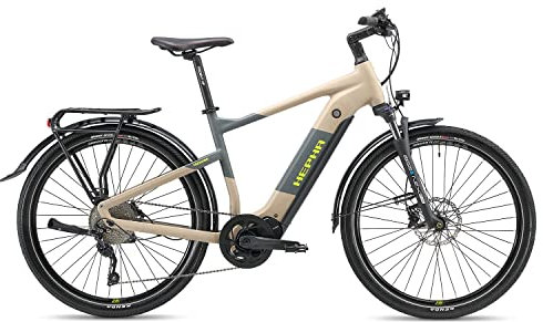 HEPHA E-Bike Trekking 7 Ultra, 100Nm Mittelmotor Elektrofahrrad, 708Wh Akku (bis zu 200Km), Smart APP, 10-Gang, Federgabel 63mm, 27.5 Zoll(Highstep, Sand, M-49cm)