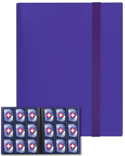 GEAoffice Side Loading 9 Pocket Card Binder with Strap, Acid-free, Purple