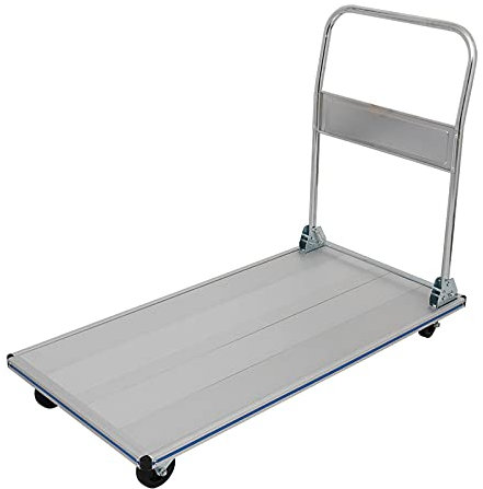 Plattformwagen Zusammenklappbarer Aluminium-Plattformwagen, erweiterte Version, Faltbarer Griff, rollender multifunktionaler beweglicher Flachbettwagen, Handwagen, 770 lb Transportwagen