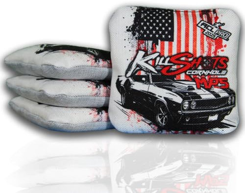 Killshots Cornhole | Série MP5 | Édition limitée | Sacs de cornhole certifiés ACL Pro | Qualité supérieure | Double vitesse | Durable et résistant aux intempéries | Lot de 4 sacs (USA)