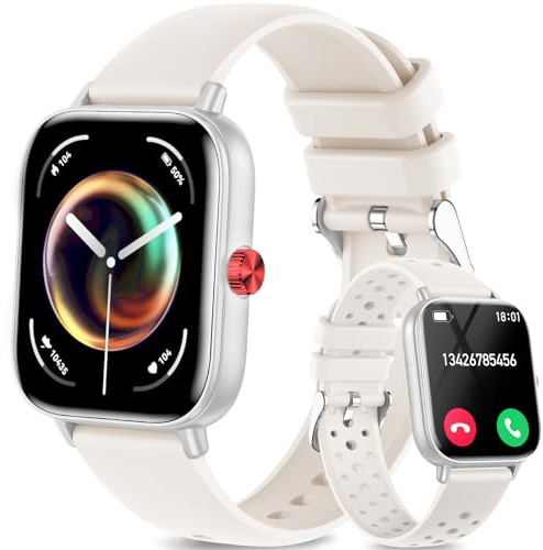 Fitonme Smartwatch Damen Herren mit Telefonfunktion, 1.83 Zoll HD-Display Smart Watch mit Herzfrequenz SpO2 Schlafmonitor, 100+ Sportmodi IP68 Wasserdicht Fitnessuhr für Android iOS Grau