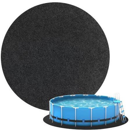 Mineup Bodenplane Für Pools, 4m Poolunterlage Rund, Oberirdische Pool-Bodenmatten, Pool Bodenplane Bodenmatte, UV-Stabil & Reißfest Schwimmbecken Matte, Bodenschutzplane Swimmingpool