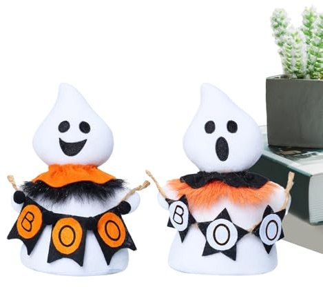 Figuras coleccionables de Fantasmas genéricas de Halloween - GH0st Figura Desk Decor | 2 Piezas de Temporada de poliéster | Accesorios de Escenario para la Plataforma de Ventana de Mesa de