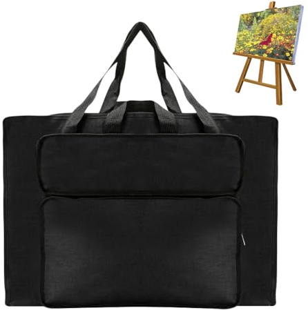 CEWROM Bolsa de dibujo A3 impermeable para dibujo y bocetos – Porfolio portátil para niños y artistas – Bolsa para dibujar, carpeta de artista, Negro , Organizador de bolsillo