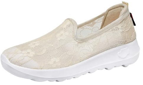 Generiska sportskor för kvinnor, sneakers, ortopediska skor, damer, nät, blombroderi, promenadskor, nättyg, sommarskor, slip-on, kostymskor, lediga tygskor, breda fötter, fritidsskor