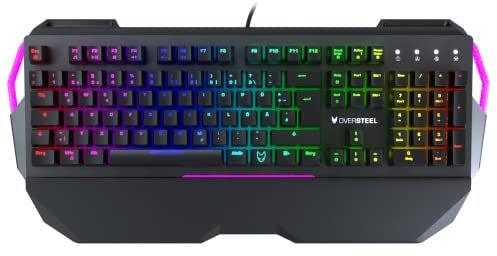 Oversteel IRON Mechanische Gaming-Tastatur, RGB, roter Schalter, deutsches Layout