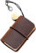 Borsgye Mini Reisetagebuch aus Leder Tiny Blanko Seiten Kleine Nachfüllbares Reisende Notizbuch Leder Taschentagebuch mit Einsätze Reisende Notizbuch 4,8 cm x 3,2 cm – Braun
