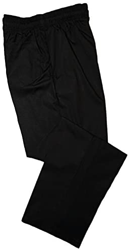 Pegasus Textiles | Black Baggy Chef Trousers Full Elasticated Waist (XXL)
