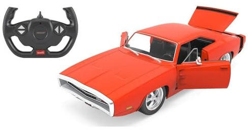 JAMARA 402116 Dodge Charger R/T 1970 1:16 2,4 GHz dörr manuell-officiellt licenserad, detaljerad interiör, originaltrogen lackering, fjärrstyrd RC bil, röd