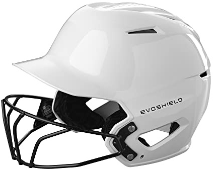 EvoShield XVT™ 2.0 Gloss Batting Helmet with Facemask - Team White, Small/Medium