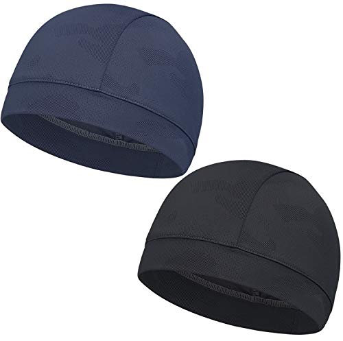QKURT Fahrrad Skull Cap, 2pcs Atmungsaktiv Sommer Unter Helm Hut Perfekt für Laufhut, Skull Cap oder Sportbeanie Motorrad