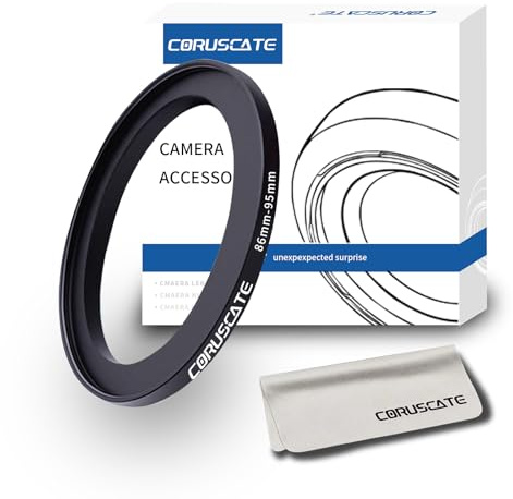86mm a 95mm Adattatore obiettivo della fotocamera,cambiare il filtro o la dimensione dell'obiettivo 86mm a 95mm.Compatibile 95mm Accessori per fotocamere+1 panno per la pulizia delle lenti