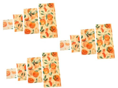 Panno di cera d'api Involucri di cotone di cera d'api 9 fogli Carta da imballaggio in cera d'api Plastica di cotone Involucri di cera d'api riutilizzabili semplici Coperture di cera d'api(35X33X0.1CMx