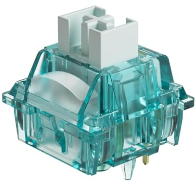 Akko Creamy Cyan Clicky Keyboard Switch with LED Diffuser, 5-Pin, 50gf, MX Style, 45pcs