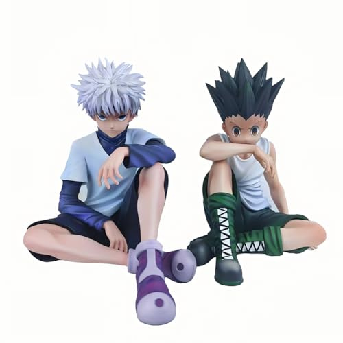 Xinnice Killua zaoldyeck/GON Freecss figurine PVC modèle assis 12 cm anime action figure GON Freecss décorations de bureau collection statue pour les fans