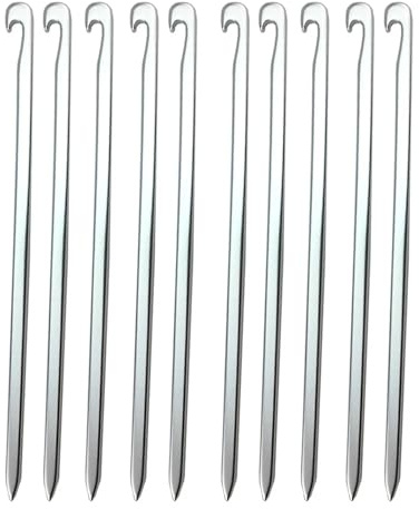 Markpinnar Campingpinnar, Tältspik och trädgårdspinnar 10 st 16 cm aluminiumlegering flerfärgad(Silver)