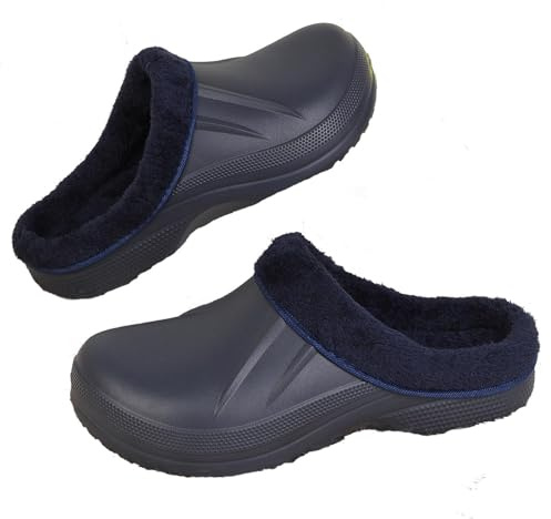 FRTUBOP Sabots Mixte Adulte Hiver Fourrées Chaussures de Jardin Homme Femmes Pantoufles Chaud Imperméables Chaussons Maison,35-50 EU